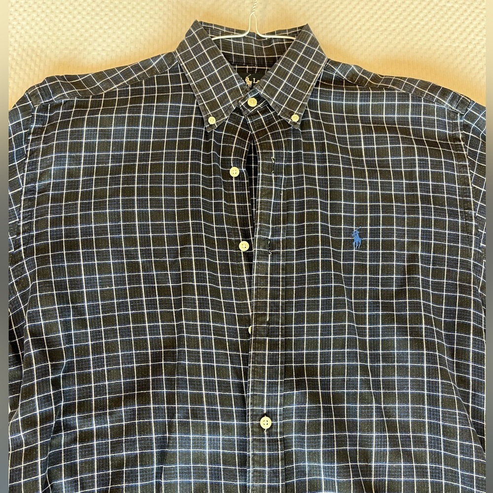 Men’s long sleeve Polo button up dress shirt